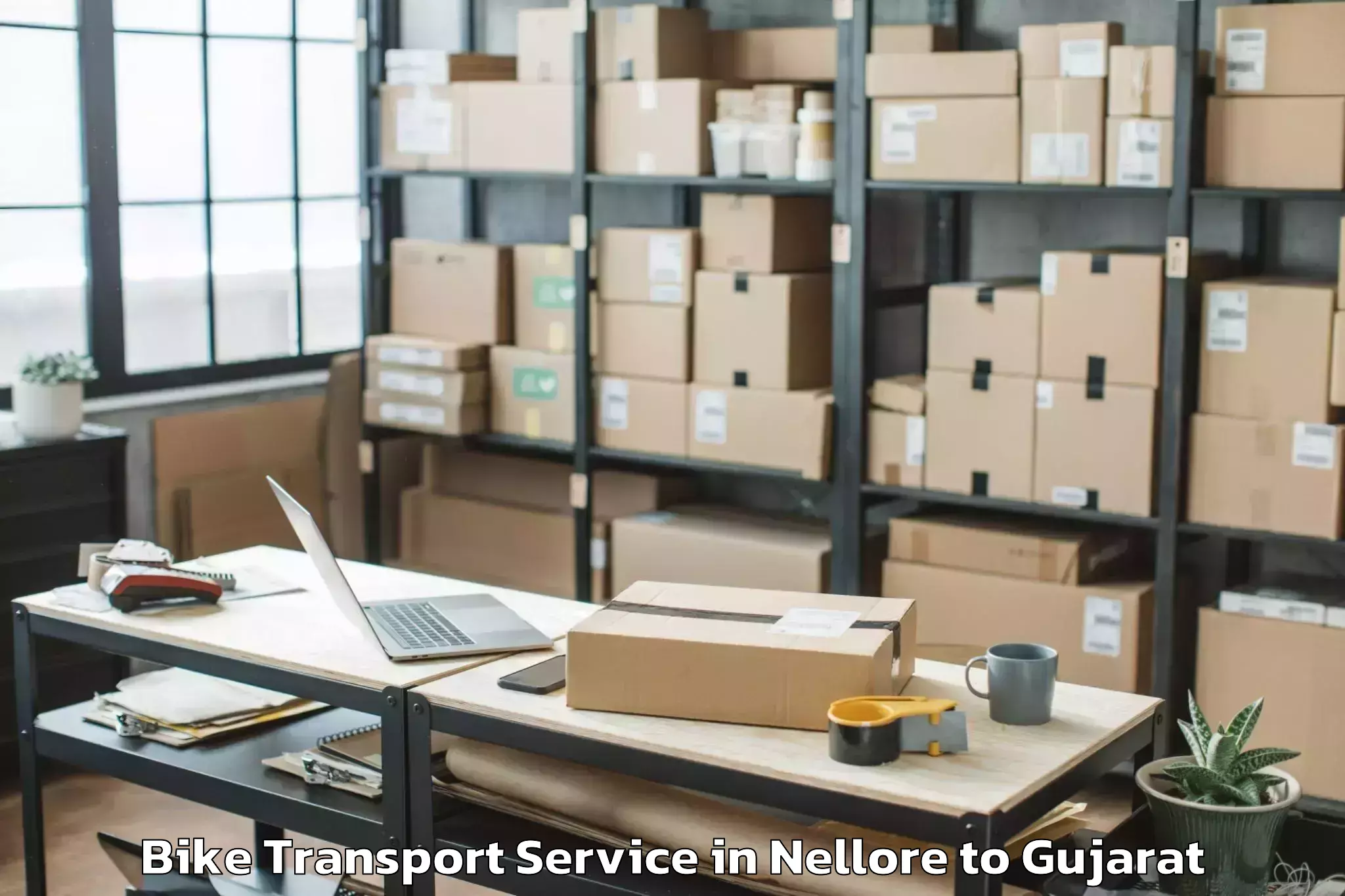 Book Nellore to Dahej Port Bike Transport